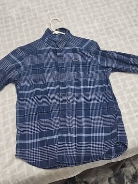 Columbia Navy and Light Blue Plaid Long-Sleeve Shirt